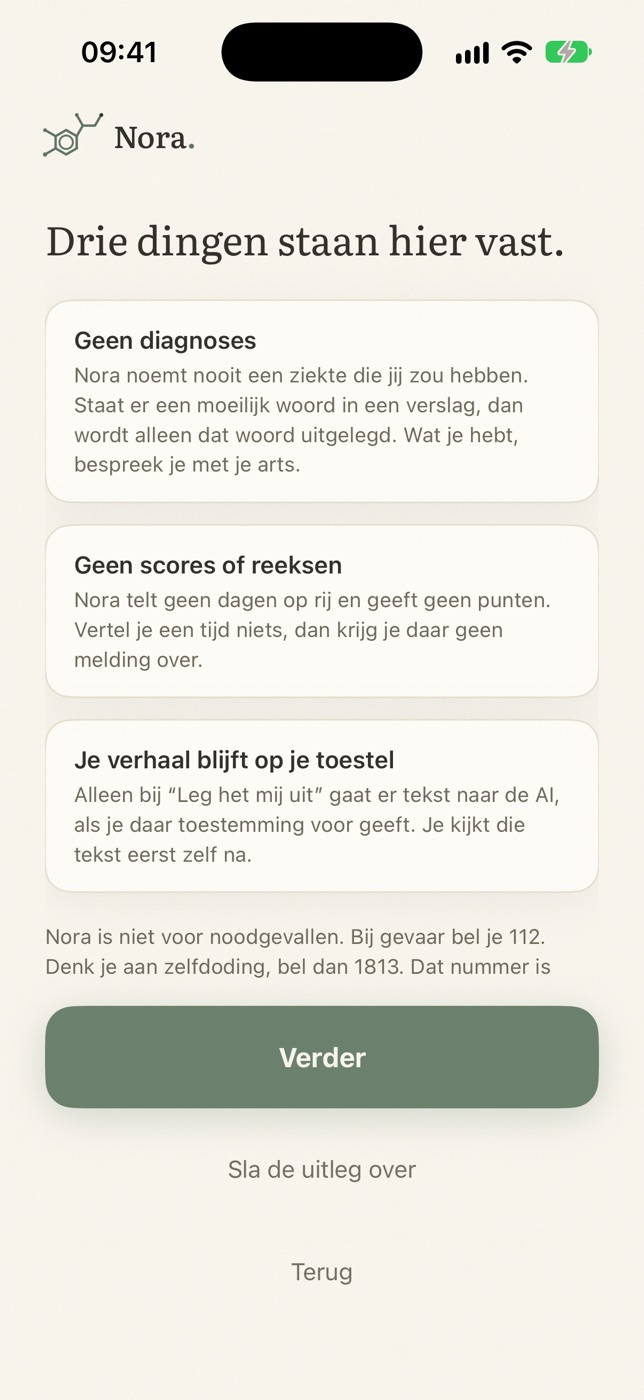 Uit de eerste uitleg in Nora: Drie dingen staan hier vast.